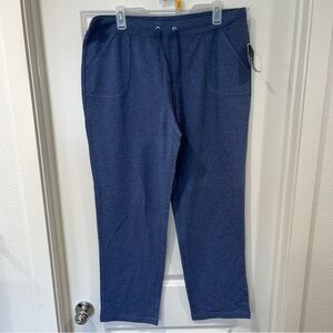 New Karen Scott Women's Pull On Straight Sweatpants  size L blue drawstring